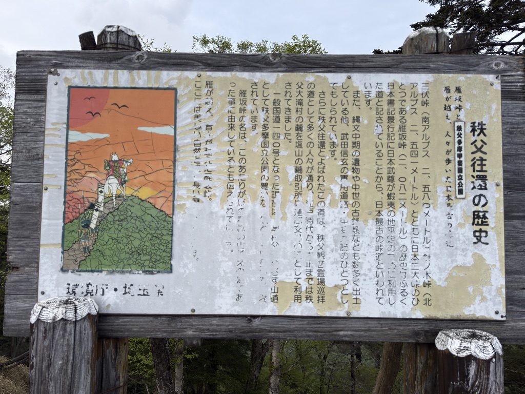 秩父往還の看板 字が消えてる。。