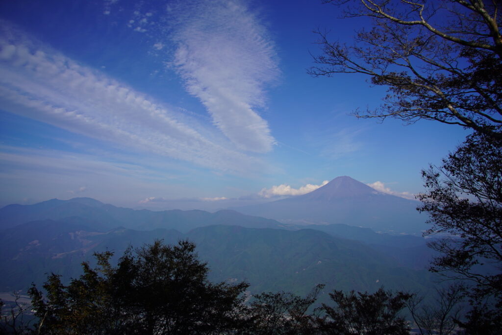 行者平展望台からの富士山（篠井山で撮影）