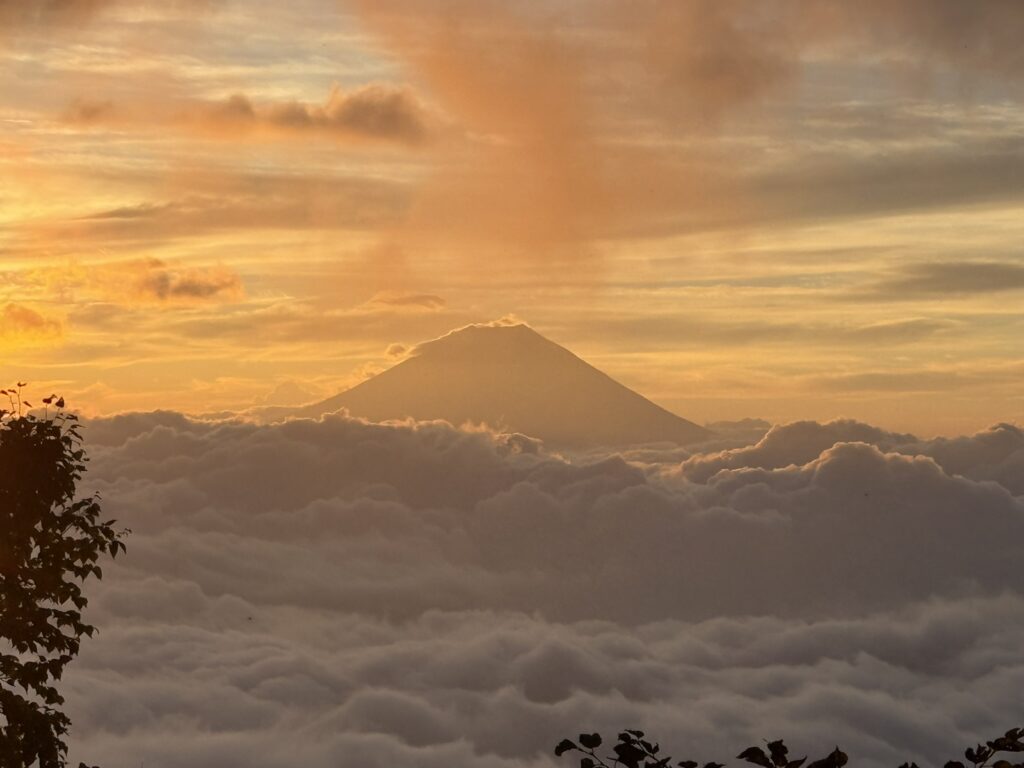 雲海と富士山（布引山から笊ヶ岳の間で撮影）