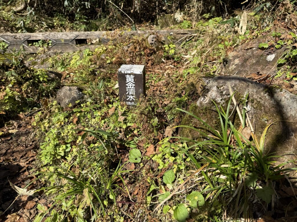 美味しい水が湧く「黄金清水」　しかし同行者の足は止まりません！先を急ぎます🥾（長助池から燕温泉の間で撮影）