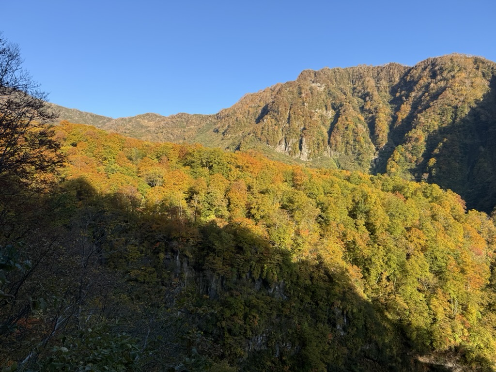 神奈山方面、裾野は紅葉真っ只中🍁🍁🍁（燕温泉〜天狗堂の間で撮影）