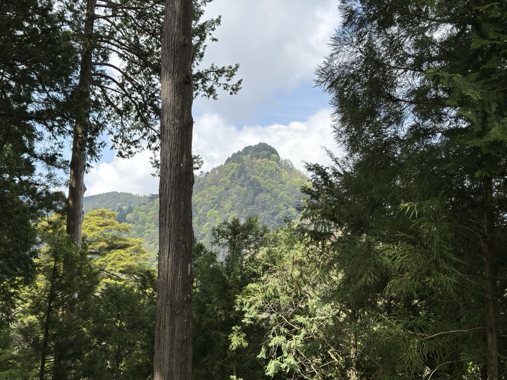 遥拝所から見える奥の院　尖ってます⛰️（武蔵御嶽神社で撮影）