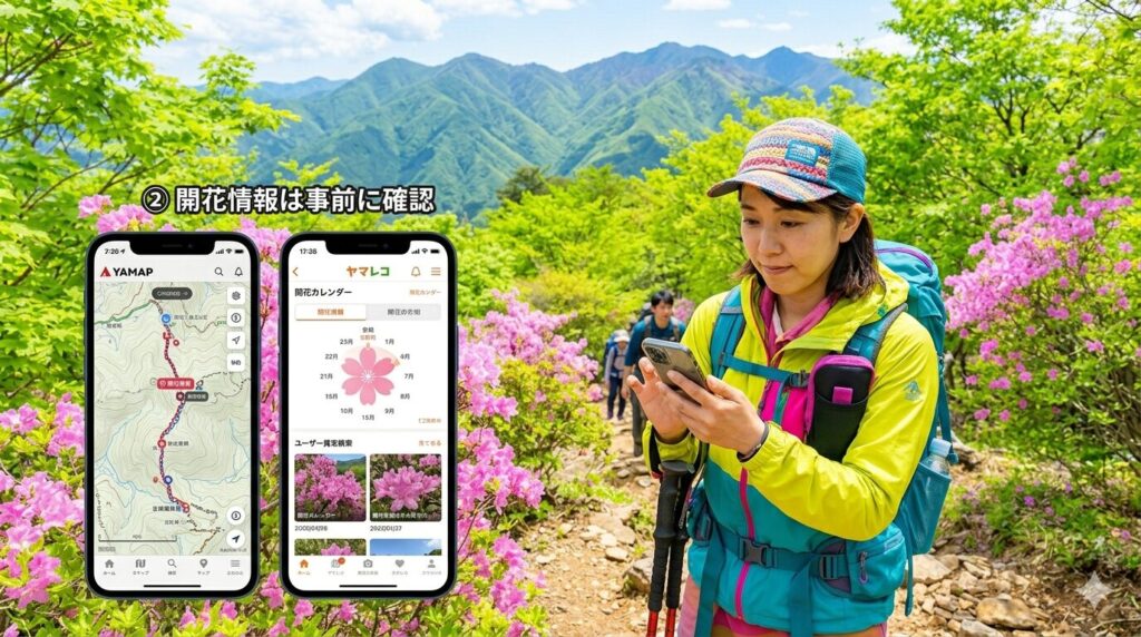 YAMAP・ヤマレコ・SNSを事前にチェック！　※画像はAIで生成したものです