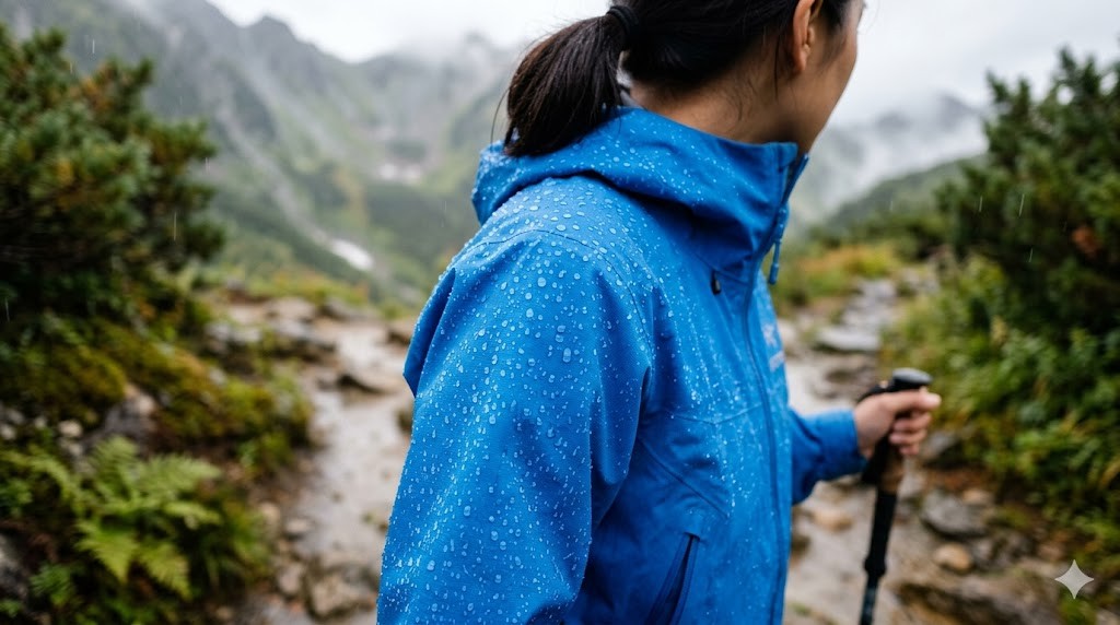 コンビニのカッパとは一線を画すのが登山用レインウェア　※画像はAIで生成したものです