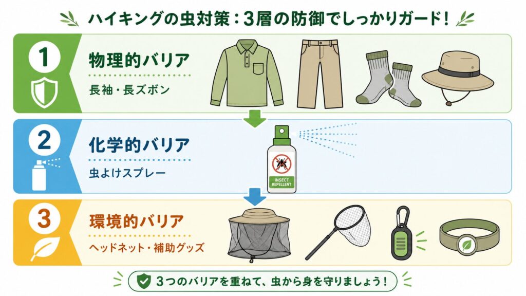 ３層防御の図解イラスト