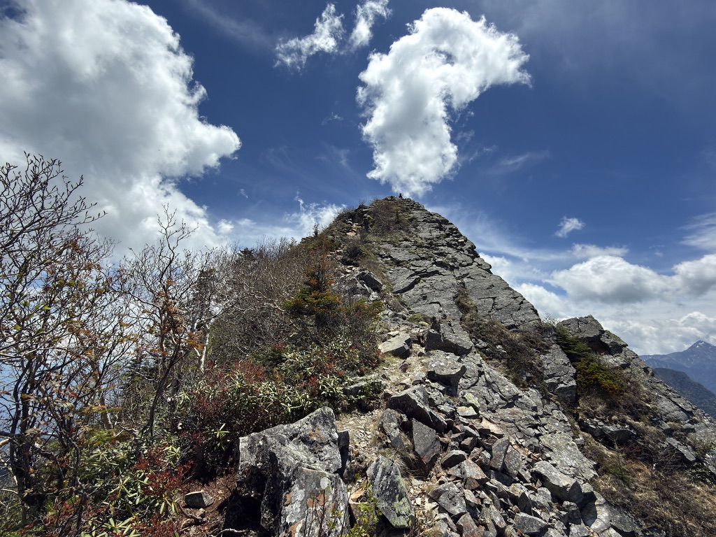 山頂まで、すぐそこまで来ました(鋸岳山頂付近で撮影)