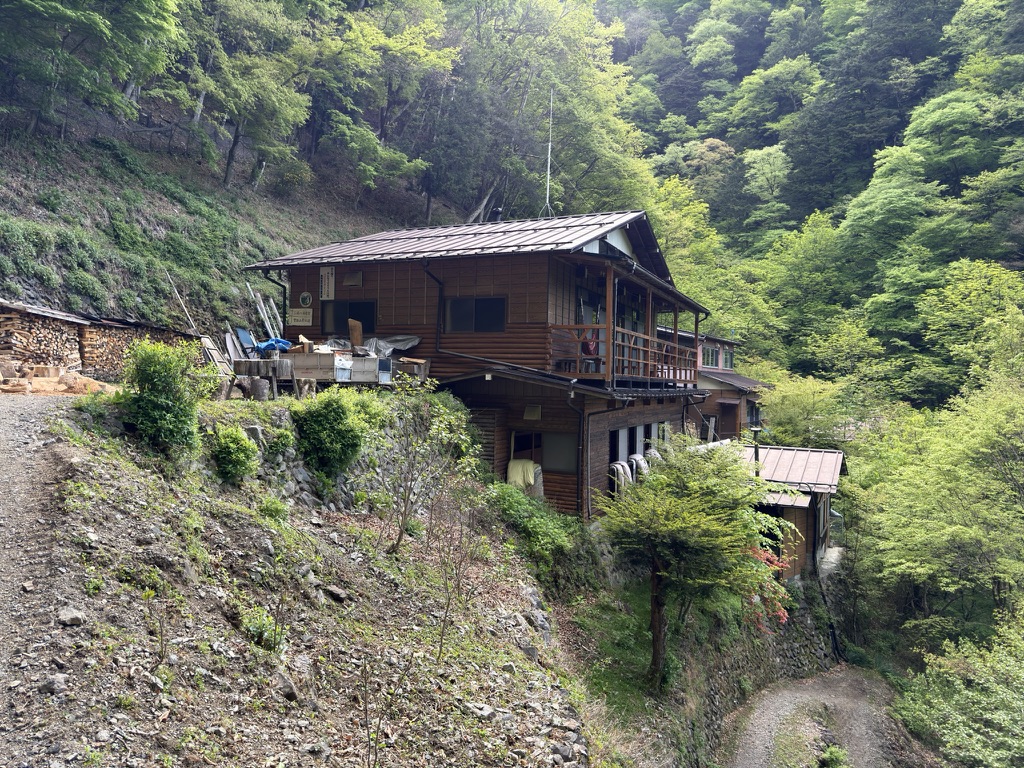 深い森の中に現れる三条の湯