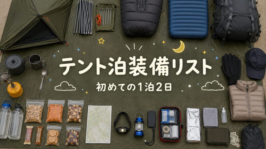 テント泊登山の装備リスト｜初めての1泊2日に必要な持ち物 - ゆるハイカーあっくんの登山ブログ