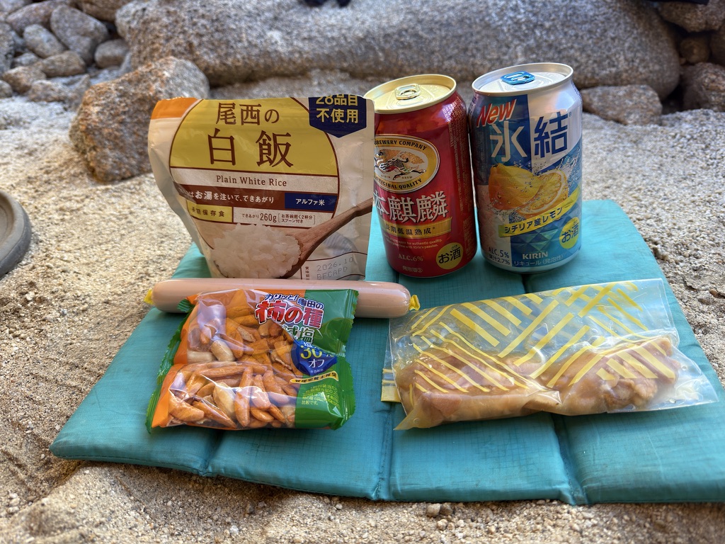 テント場での夕食