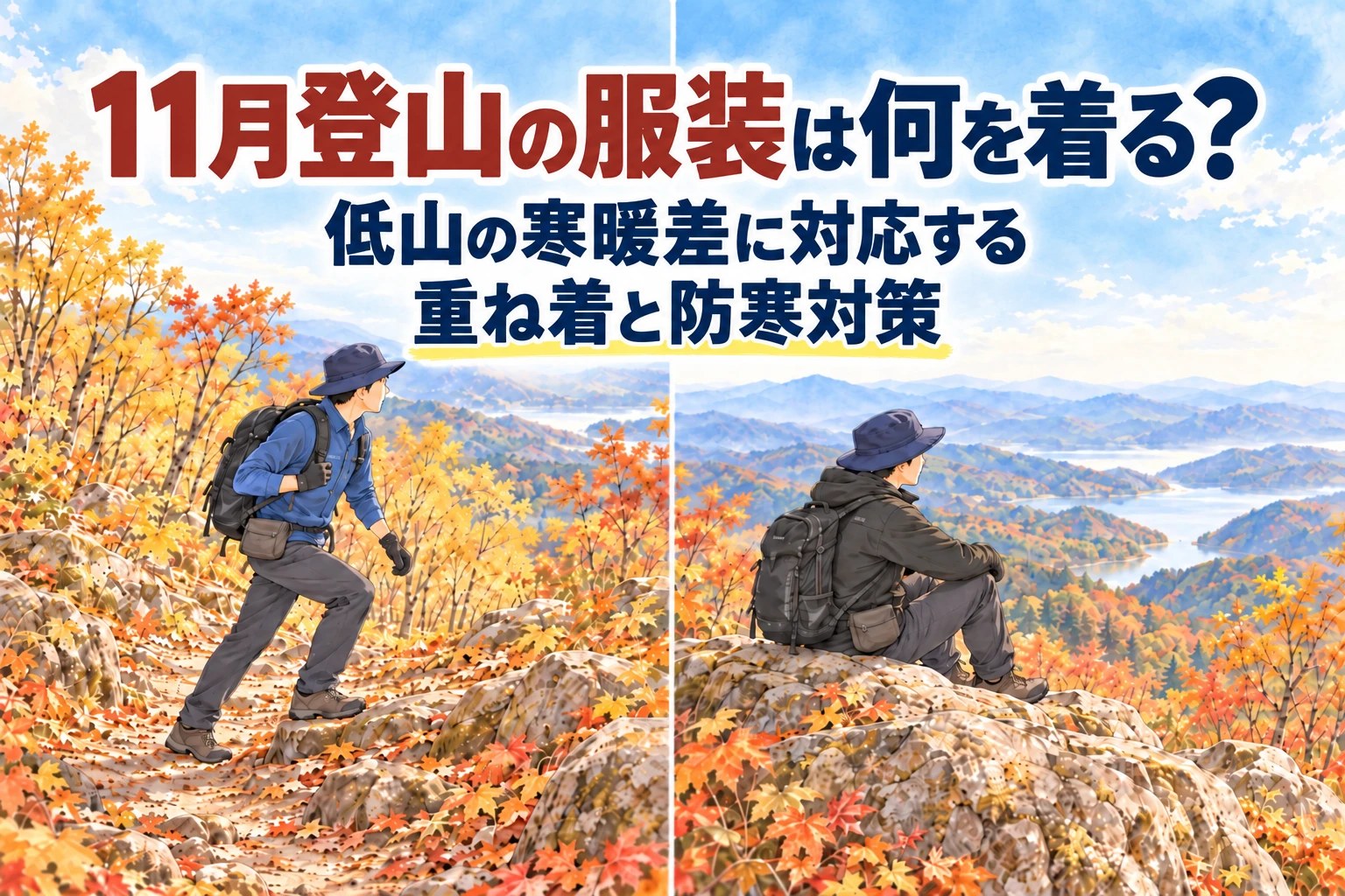 11月登山の服装は何を着る？低山の寒暖差に対応する重ね着と防寒対策